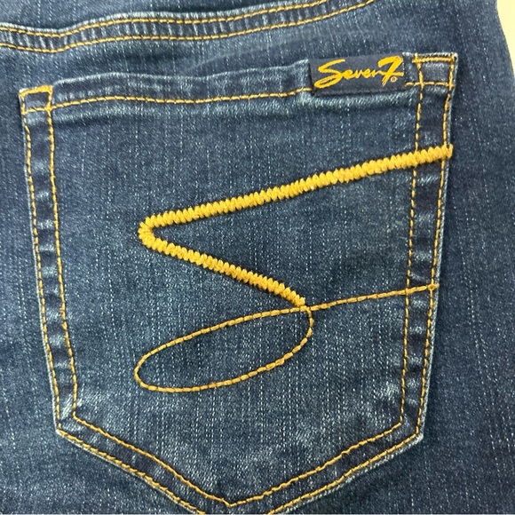 Seven7 Jeans Shorts Women’s 8 Blue Denim Cotton Outdoor Stretch Bermuda Roll Up - Picture 9 of 12